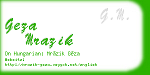geza mrazik business card
