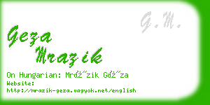 geza mrazik business card